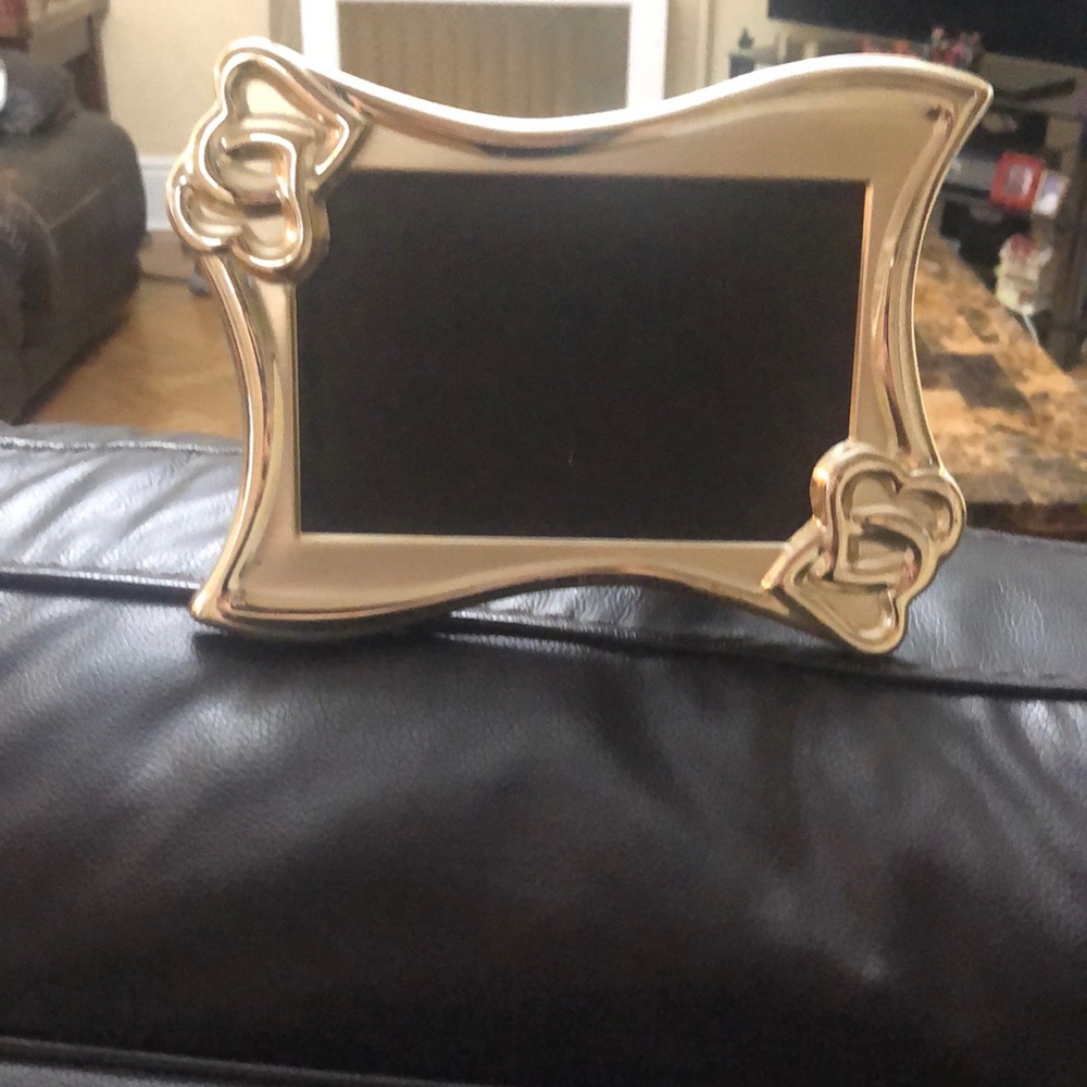 Lenox 4x6 silver picture frame heart on the corners wedding engagement gift